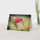 Red Dragonfly Natuur Gepersonaliseerde verjaardag Kaart (Voorkant)