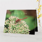 Red Dragonfly Notecard Kaart (Gele Bloem)