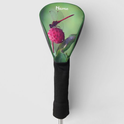 Red Dragonfly on Dogwood Fruit Personated Golfheadcover (Voorkant)