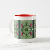 Red Dragonfly on Dogwood Fruit Personated Tweekleurige Koffiemok (Voorkant links)