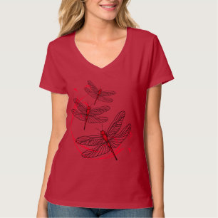 Red Dragonfly VrouwenHanes Nano V-Neck T-Shirt