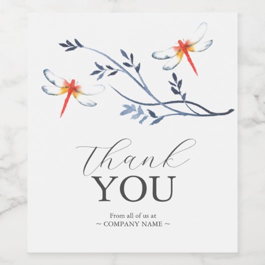 Red Dragonfly Wijn Label Dank u Wijn Etiket (Enkel label)