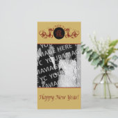 Red Dragons Chinese Nieuwjaar Fotokaart Feestdagenkaart (Staand voorkant)