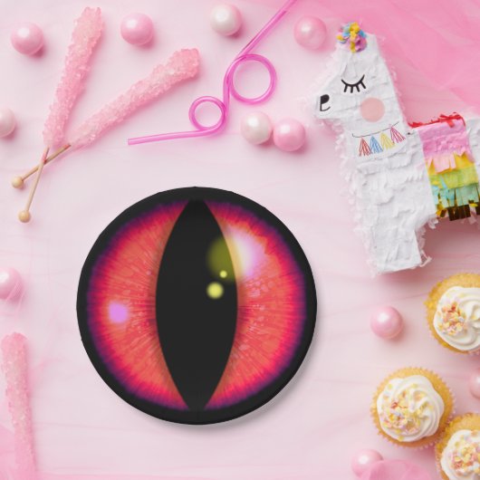 Red Dragons Eye Papieren Bordje (Feest)