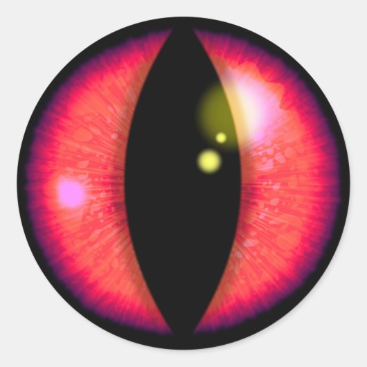 Red Dragons Eye Ronde Sticker (Voorkant)