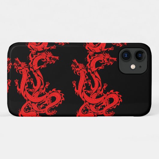 Red Dragons Mystical Creattern Pattern Black Case-Mate iPhone Case (Achterkant (horizontaal))