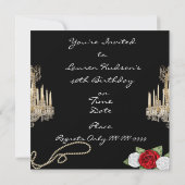 RED DRESS 40TH BIRTHDAY BLING Invitation Kaart (Achterkant)