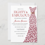 Red Dress 80 & Fabulous 80th Birthday Party Kaart<br><div class="desc">Red Dress 80th & Fabulous 80th Birthday Party Invitation Variations to the uitnodiging and matching items in onze winkel</div>