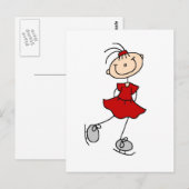 Red Dress-afbeelding Skater-shirts en cadeaus Briefkaart (Voorkant / Achterkant)