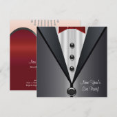 Red Dress Black Tuxedo Nieuwjaarsfeest Kaart (Voorkant / Achterkant)