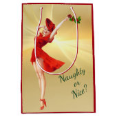 Red Dress en Holly Retro Pinup Girl Medium Cadeauzakje (Voorkant)