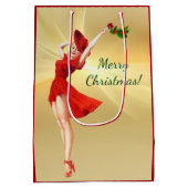 Red Dress en Holly Retro Pinup Girl Medium Cadeauzakje (Achterkant)