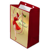 Red Dress en Holly Retro Pinup Girl Medium Cadeauzakje (Achterkant Gekanteld)