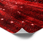 Red Dress Floral Geometric Quinceañera Birthday Poster (Hoek)