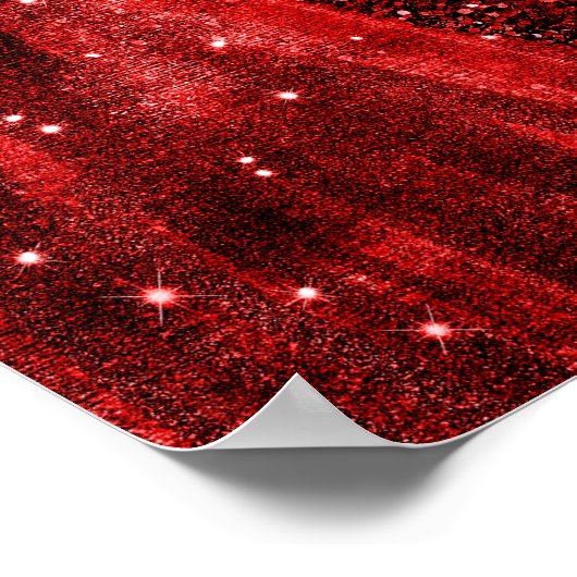 Red Dress Floral Geometric Quinceañera Birthday Poster (Hoek)