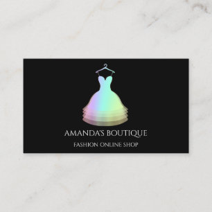 Red Dress Logo Mode Boutique Holographic Shop Visitekaartje