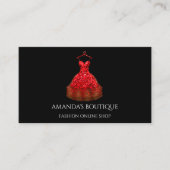 Red Dress Logo Mode Boutique Online Shop Visitekaartje (Voorkant)