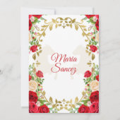 Red Dress Mexican Girl Sweet 15th Birthday Invite Kaart (Achterkant)