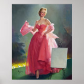 Red Dress Pin Up Poster (Voorkant)