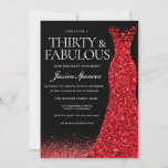 Red Dress Red Glitter gaat 30th Birthday Party Kaart<br><div class="desc">Red Dress Red Glitter gaat 30th Birthday Party Invitation Derty and Fabulous Variations to the uitnodiging and matching items in our store</div>