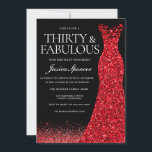 Red Dress Red Glitter gaat 30th Birthday Party Kaart<br><div class="desc">Red Dress Red Glitter gaat 30th Birthday Party Invitation Derty and Fabulous Variations to the uitnodiging and matching items in our store</div>