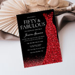 Red Dress Red Glitter Gown 50th Birthday Party Kaart<br><div class="desc">Red Dress Red Glitter gaat 50th Birthday Party Invitation - Vijftig en verbluffende variaties in de uitnodiging en overeenkomende objecten in onze winkel</div>