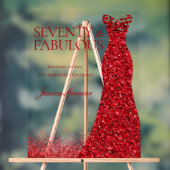 Red Dress Seventy & Fabulous 70th Birthday Party Acryl Bord (Neutraal)