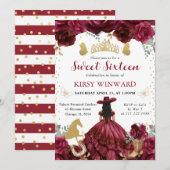 Red Dress Zwart haar Salon Princess Sweet 16 Kaart (Voorkant / Achterkant)