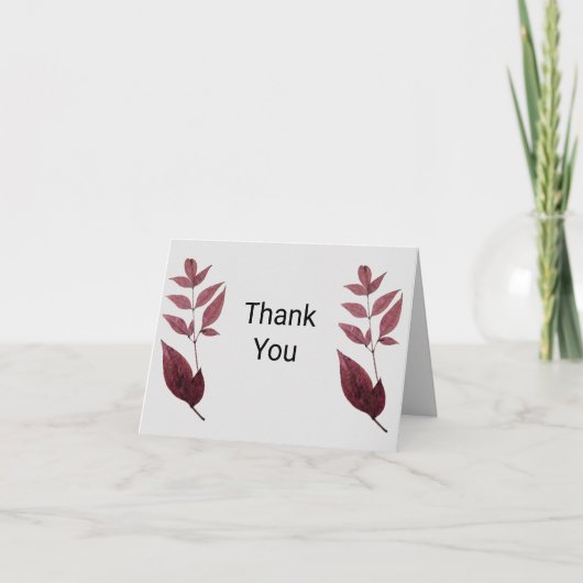 Red Dried Fall Leaves Dank u Bedankkaart (Voorkant)