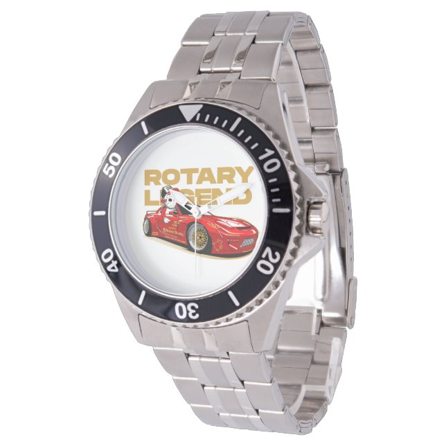 RED DRIFT RACING ROTARY LEGEND ANIME STIJL HORLOGE (Gekanteld)