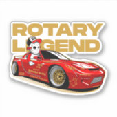 RED DRIFT RACING ROTARY LEGEND ANIME STIJL STICKER (Voorkant)