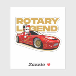 RED DRIFT RACING ROTARY LEGEND ANIME STIJL STICKER