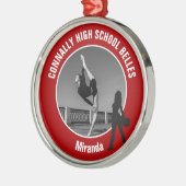 Red Drill Team Photo High School Dancer Christmas Metalen Ornament (Links)