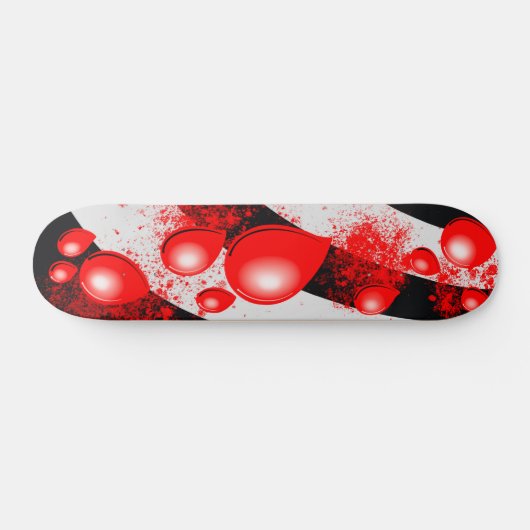 Red Drops – Abstract Skateboard Design (Horizontaal)