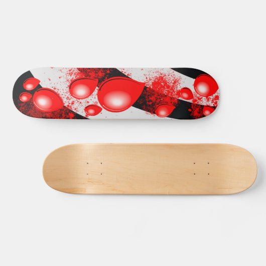 Red Drops – Abstract Skateboard Design (Horizontaal)