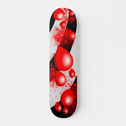 Red Drops – Abstract Skateboard Design (Voorkant)