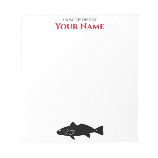 Red Drum Fish - gepersonaliseerd Notitieblok (Voorkant)
