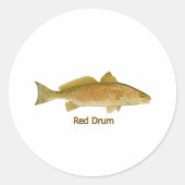 Red Drum (getiteld) Ronde Sticker (Voorkant)