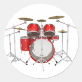Red Drum Kit: Ronde Sticker (Voorkant)