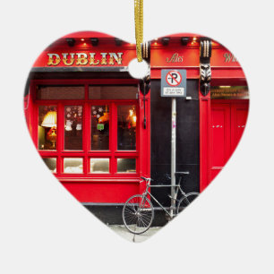 Red Dublin Pub Keramisch Ornament