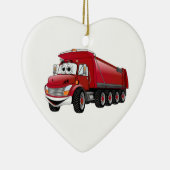 Red Dump Truck 10w Cartoon Keramisch Ornament (Rechts)