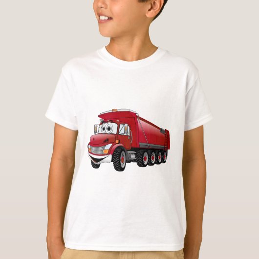 Red Dump Truck 10w Cartoon T-shirt (Voorkant)