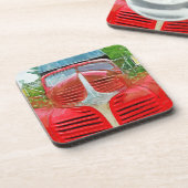 Red Dump Truck Abstract Drankjes Onderzetter (Linkerzijde)