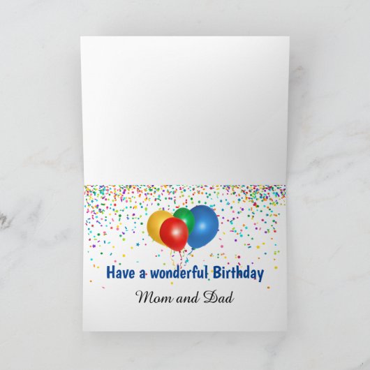 Red Dump Truck Birthday Boy Name & Age Kaart (Binnen)