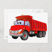Red Dump Truck Cartoon Briefkaart (Voorkant / Achterkant)