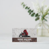 Red Dump Truck | Concrete and Dirt Visitekaartje (Staand voorkant)