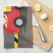 Red Dump Truck Construction Builder Boy Theedoek (Quarter Fold)