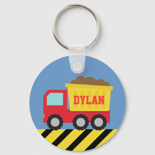 Red Dump Truck Construction Personal Sleutelhanger