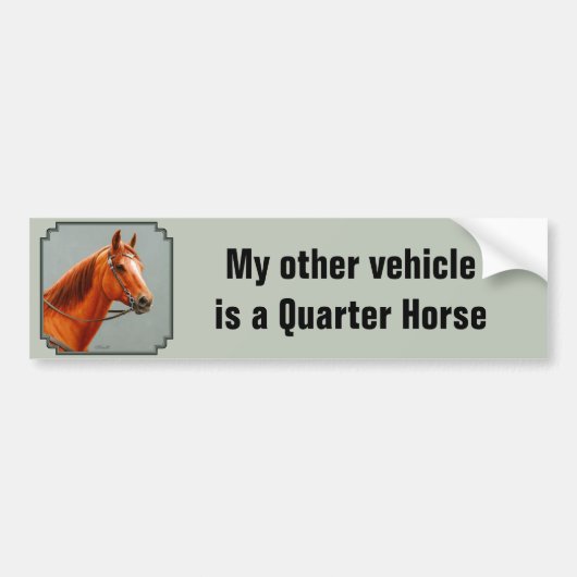 Red Dun Chestnut Sorrel Western Quarter Horse Bumpersticker (Voorkant)