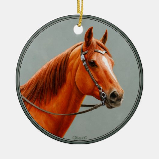 Red Dun Chestnut Sorrel Western Quarter Horse Keramisch Ornament (Voorkant)